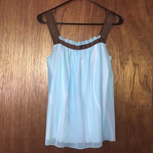 Studio Y Flowy Blue Sparkle and Brown Tank size S